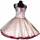 50er Brautkleid Korsage weiß Schleifendesign mit Bänderwahl