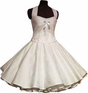 weies Brautkleid mit weien Roeschen